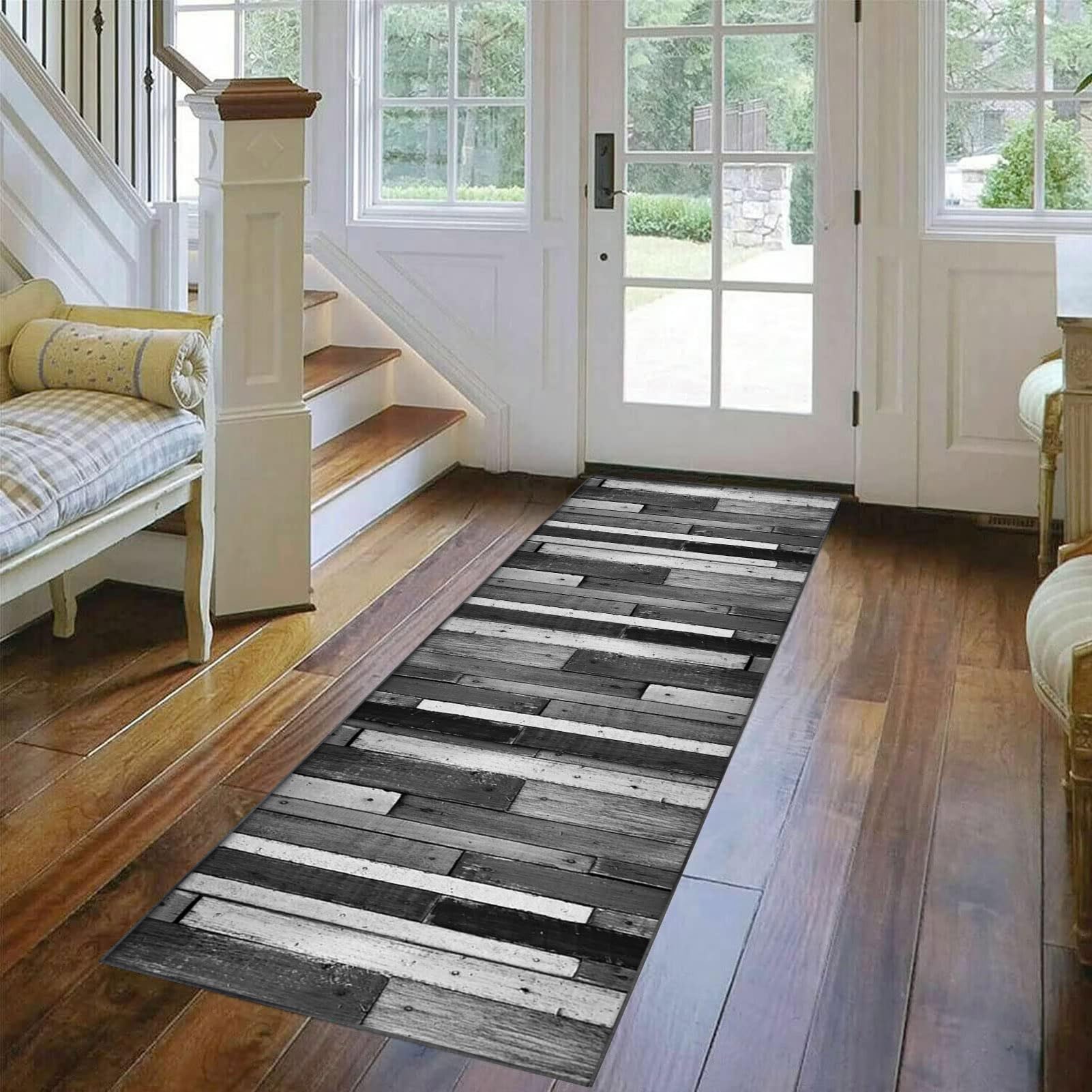 Tapis de cuisine gris 40x60 cm antidérapant et lavable