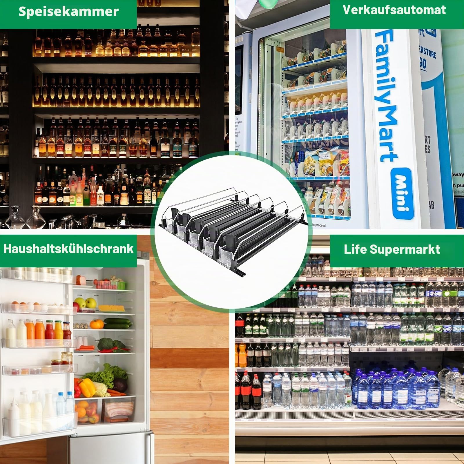 Automatisch Kühlschrank Dosen Organizer, Organizer Dosenhalter Dosenspender für Getränke Bier Soda Stauraum FüR GeträNke Dosenregal Mit Automatischem DrüCker 12 in Standardgröße