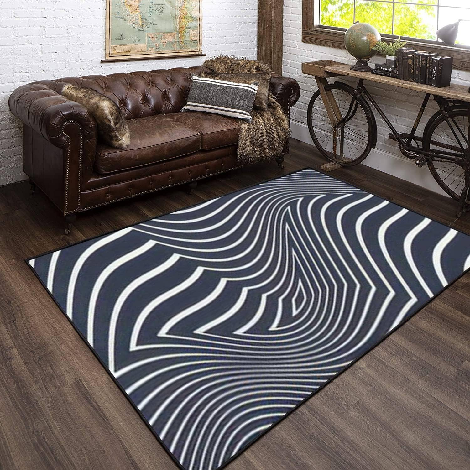 Tapis rayures de texture géométrique abstraite pour réchauffer vos sols