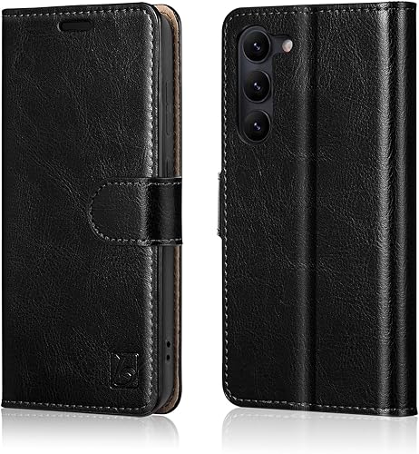 Belemay Funda tipo cartera para Samsung Galaxy S24 Ultra - Funda de piel auténtica con tapa - Tarjeteros con bloqueo RFID - Funda para teléfono con