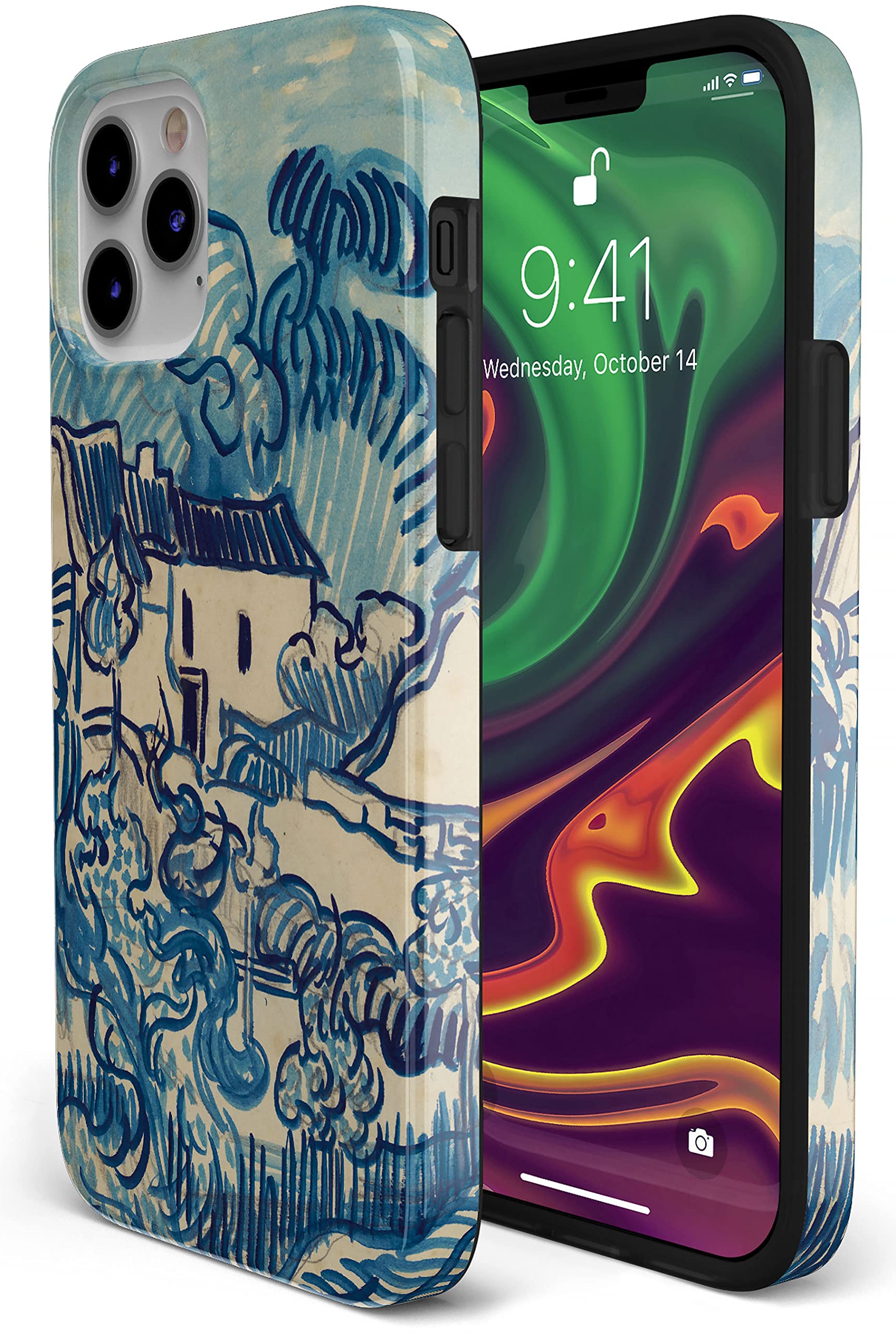 Custodia per telefono Vincent Van Gogh Iconic Art Cover per iPhone 17 Pro Max, 16e, 15, 14, 13 e Samsung S26 Ultra, S25 FE, A57, A56, Pixel 10, 9A - Italia