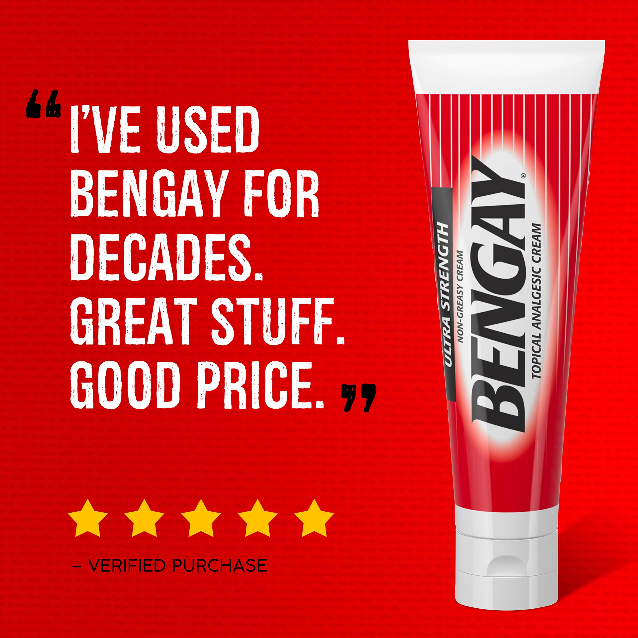 Ultra Strength Bengay Topical Pain Relief Cream, NonGreasy Topical