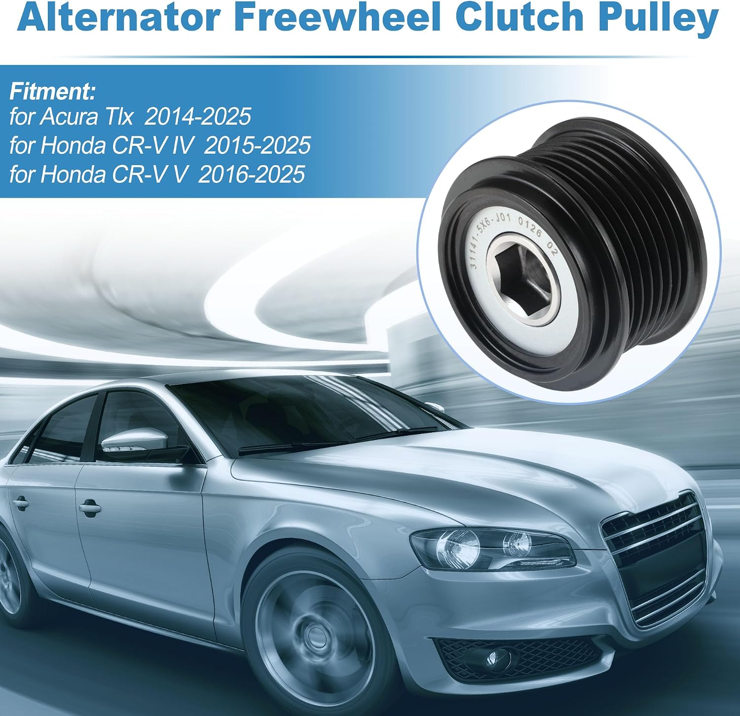 311415X6J01 Alternator Freewheel Clutch Pulley for Acura Tlx 2014-2025 for Honda CR-V IV 2015-2025 Overrunning Alternator Pulley Replacement Part 1 Pc
