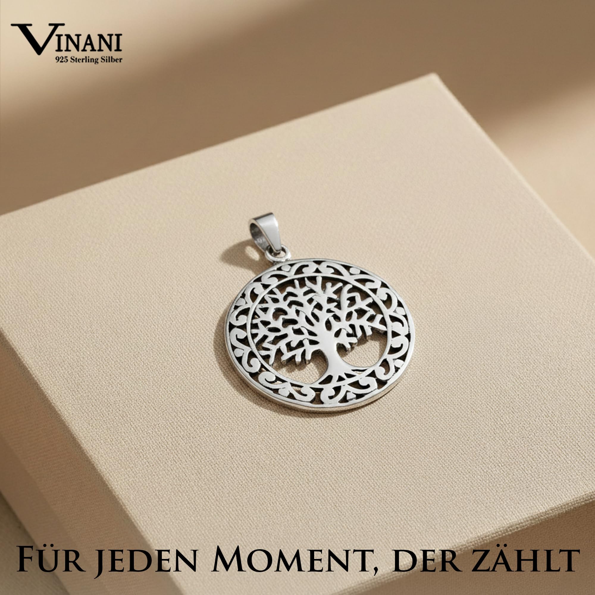 Vinani Anhänger Lebensbaum glänzend Sterling Silber 925 Baum des Lebens Weltenbaum 2ABK-EZ