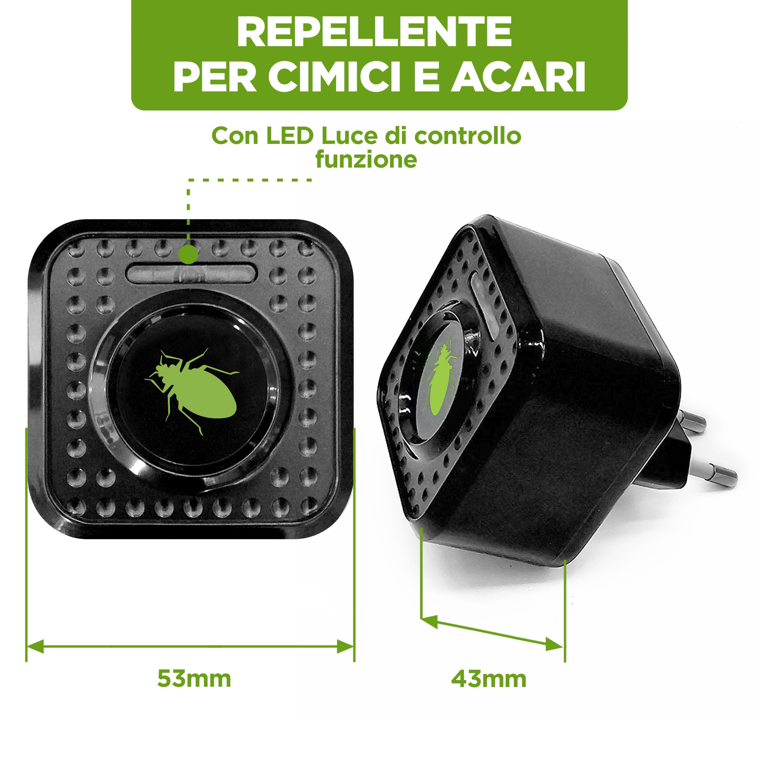 ISOTRONIC repellente acari ultrasuoni cimici letti protezione presa elettrica raggio 30m² 3 pezzi antiacaro senza sostanze chimiche efficace casa camera materasso difesa anallergico stop parassiti