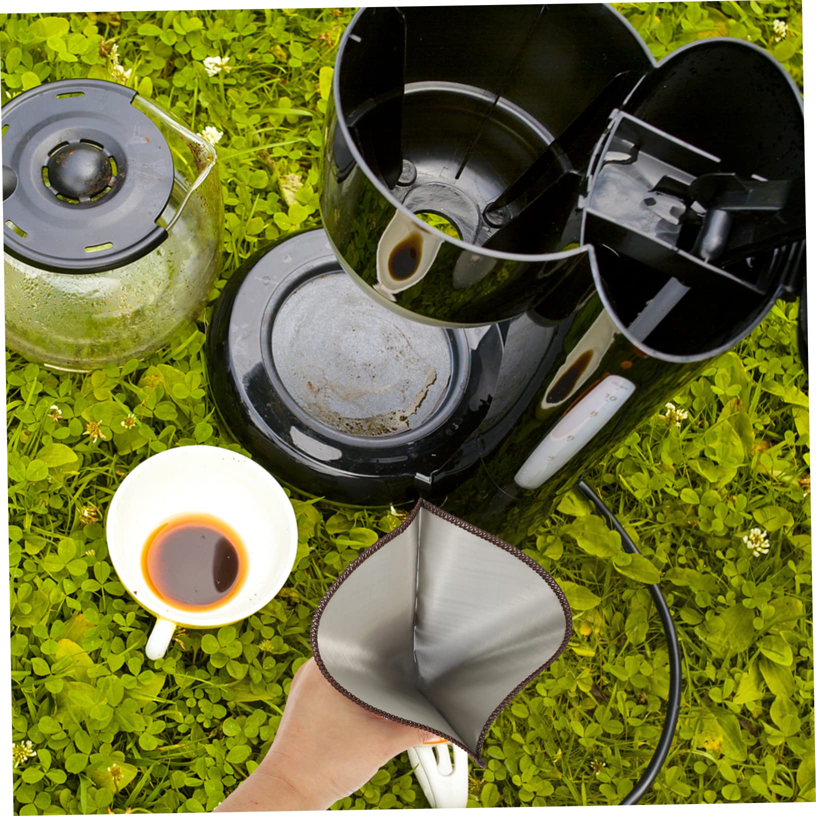 Uonlytech 3pcs Reusable Coffee Filter Cone Stainless Steel Dripper Washable Coffee Filter for Cups and Easy to Clean for Home and Cafe Use