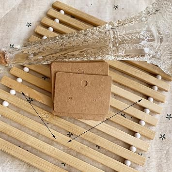 200 Pcs Earring Cards,Kraft Paper Earrings Tags Earring Card,Blank Paper Cards,1.77x1.26 Inches Earring Card Holder Set,Jewelry Display Cards for Selling, Hanging Earring, Jewelry,DIY Crafts, Retail