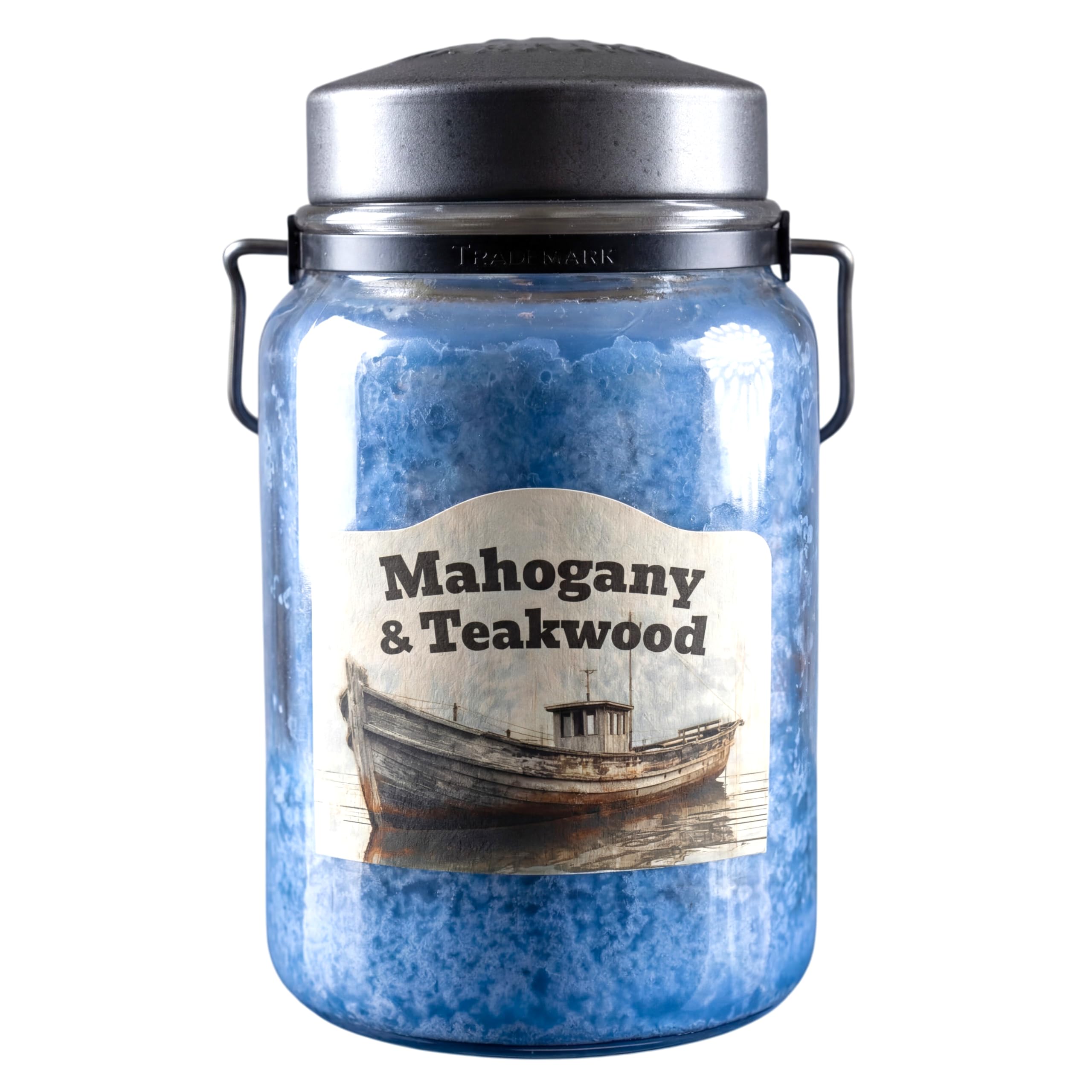 McCall’s Candles | Mahogany &amp; Teakwood | 26 oz Scented Candle | USA-Poured | Vintage Rustic Jar with Carrying Handle | Soft Timber, Herbs &amp; Floral Blend