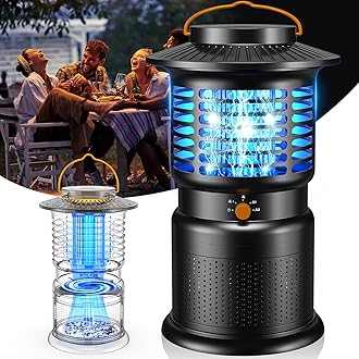 Bug Zapper Outdoor & Mosquito Trap, 4-in-1 Mosquito Zapper with Ultra-Quiet Suction, Rechargeable Fly Traps with 10,000mAh Long Battery Life, Auto On/Off Insect Zapper for Yard, Home, Camping, Black
