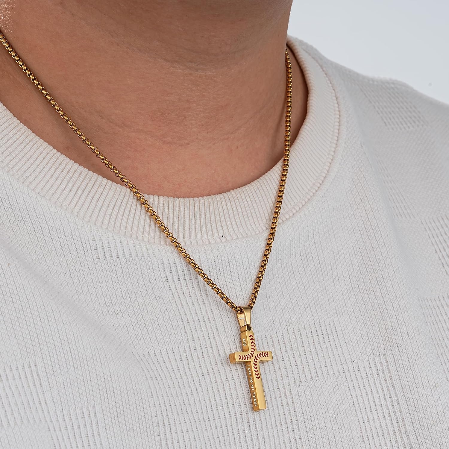 Baseball Necklaces for Boys Men, Bible Verse Gold Cross Chain Pendant Necklace Baseball Drip Gifts Accessories Stuff for Kids Teens Easter First Communion Gifts For Boys