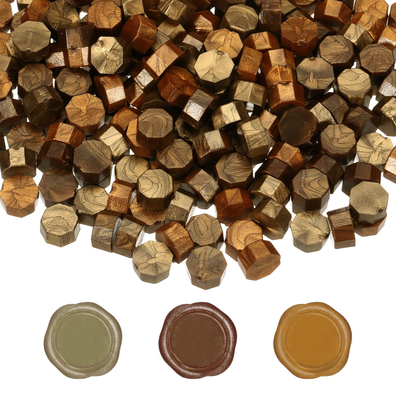 PATIKIL Wax Seal Beads, 300 Pcs 3 Colors Wax Sealing Beads Set for Sealing Letters, Invitations, Gift Wrapping, Envelope Mailing Crafts DIY, Red Copper/Antique Bronze/Copper Gold