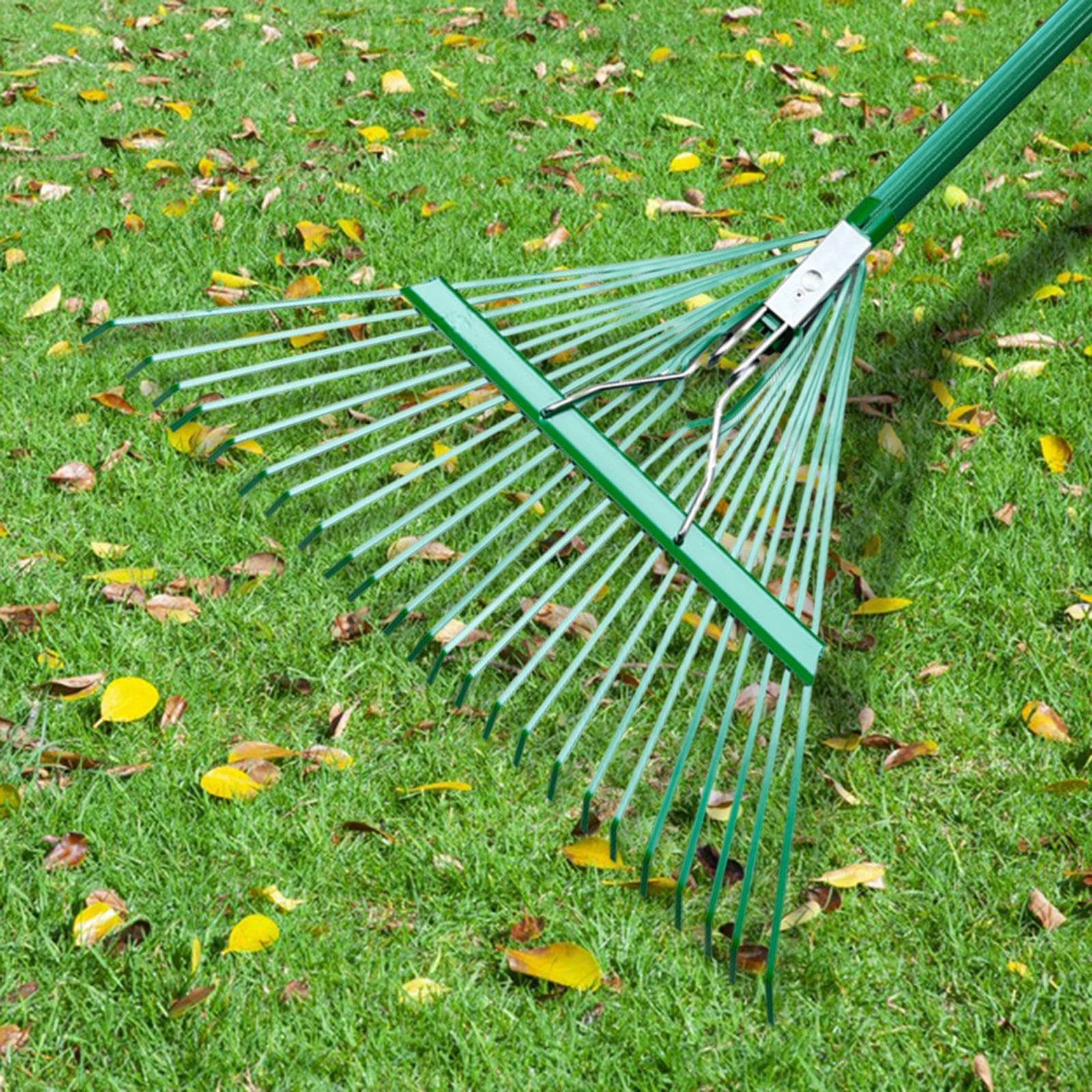 Rastrillo de Hojas para Jardín, 24 Dientes, Fácil de Instalar, Herramienta Multiusos para Jardinería, Reemplazo Directo para Techo Y Patio.