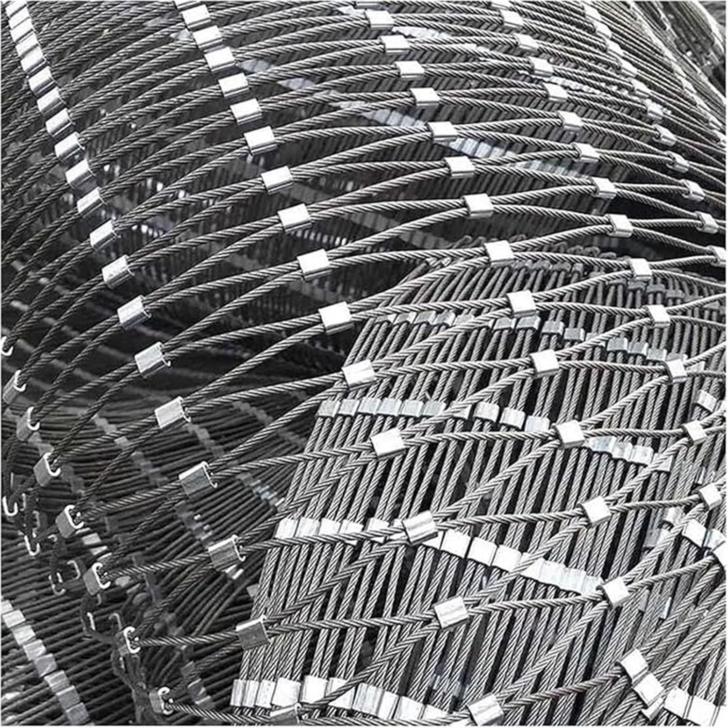 304 Stainless Steel Anti Fall Safety Mesh Balcony Protection Net Balcony Protection Net Flexible Stainless Steel Rope Mesh Garden Zoo Fencing(6.6x19.7ft(2x6m))