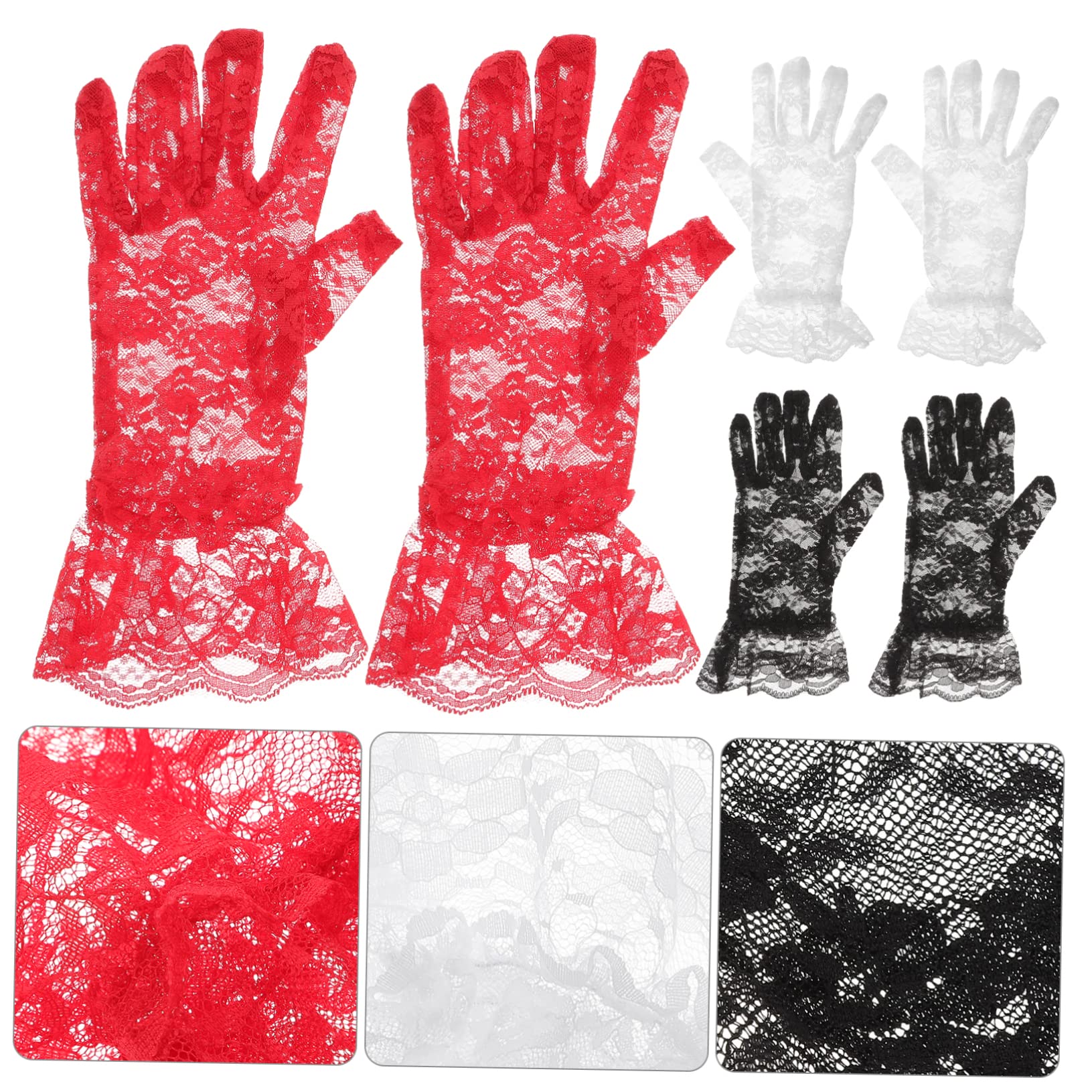 CALLARON Guantes De Encaje White Gloves Guante De Encaje De Boda Traje Guantes De Fiesta De Té Guante De Encaje Para Fiesta De Noche Cordón