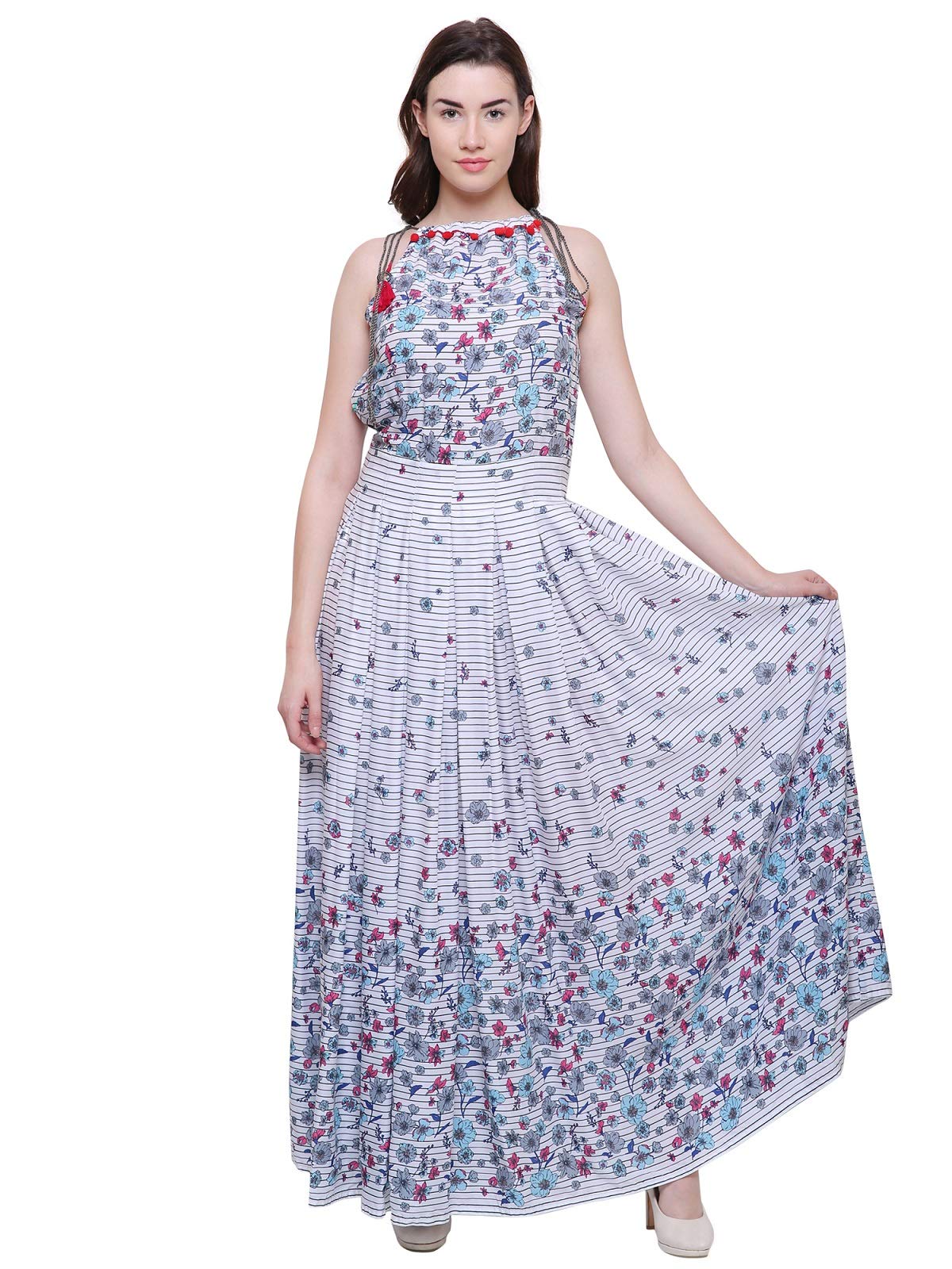 Couture Vastra100% Modal Designer Long Kurti with Detailed (Multicolour)