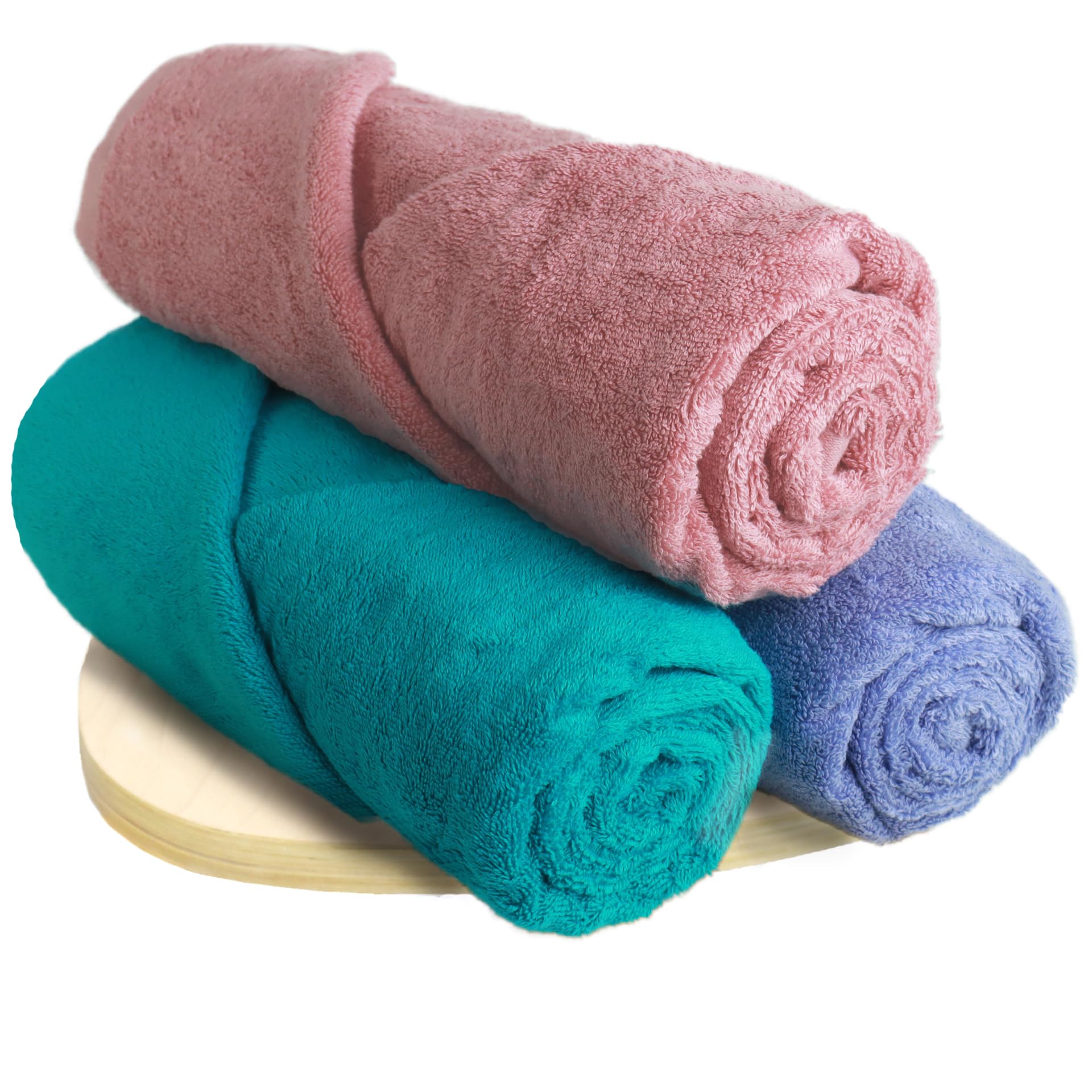 HEELIUM Bamboo Bath Towel | Ultra Absorbent | 3X Softer Than Cotton Towels | 140 x 70 cm - 600 GSM | Pack of 3 - Peach, Teal, Iris