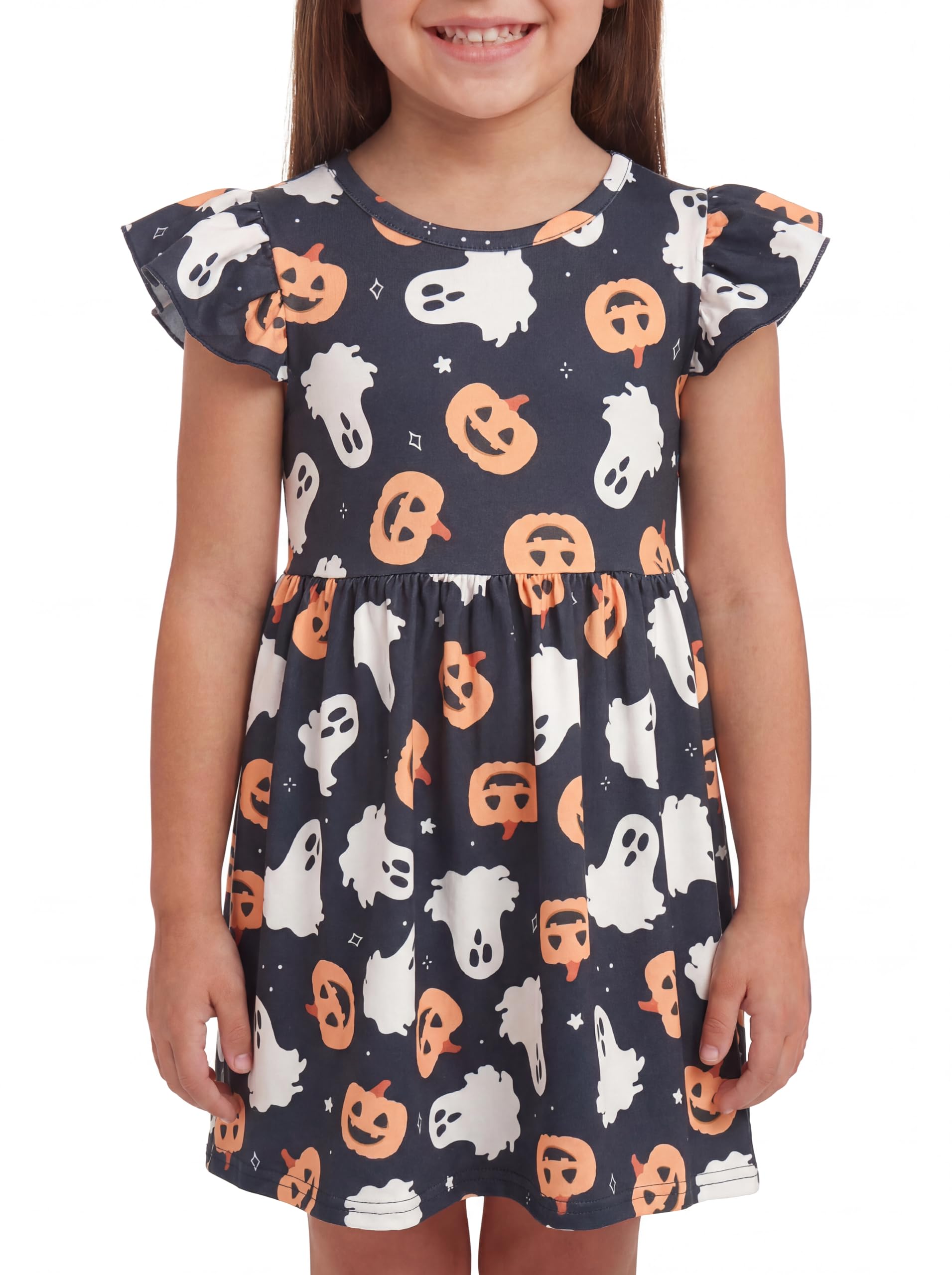 Unique Baby Girls' Short Sleeve Everyday Printed Dresses for Kid and Toddler, Sizes 2T-12Y