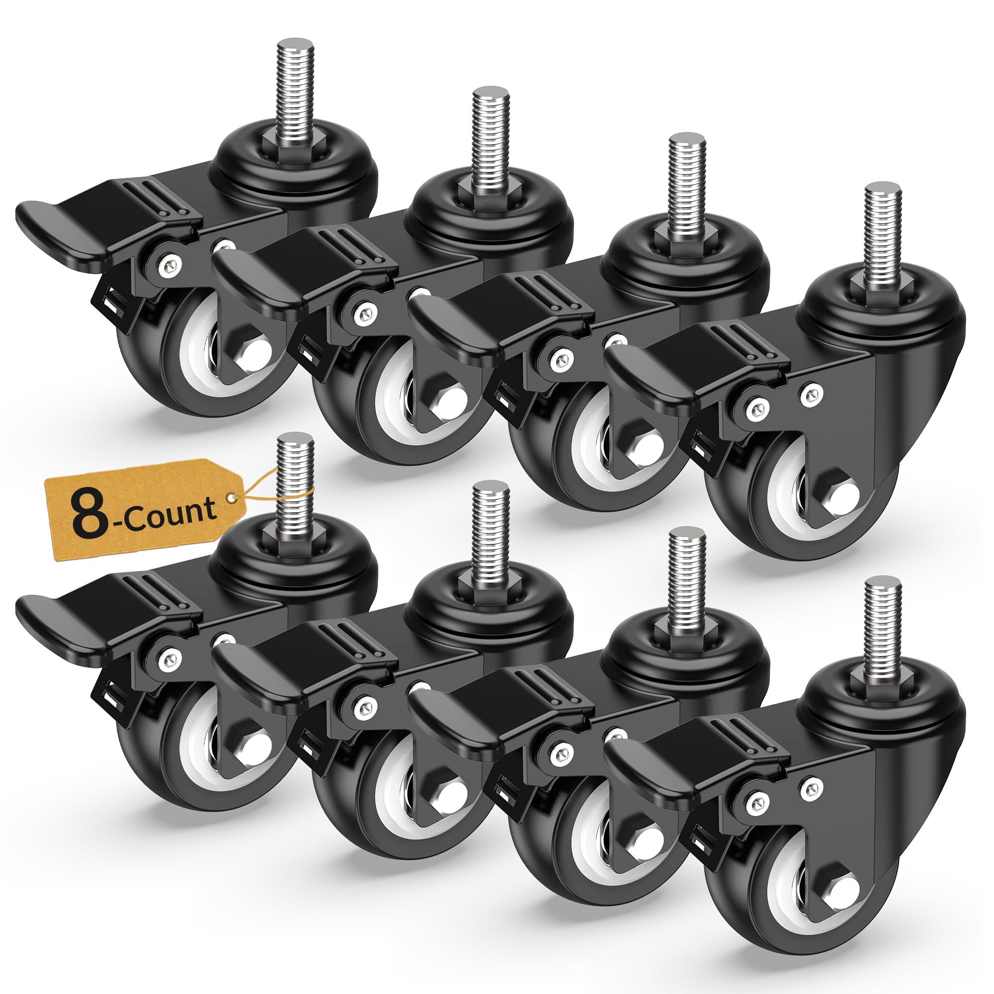 HOLKIE Stem Casters - Heavy Duty Locking Wheels -17
