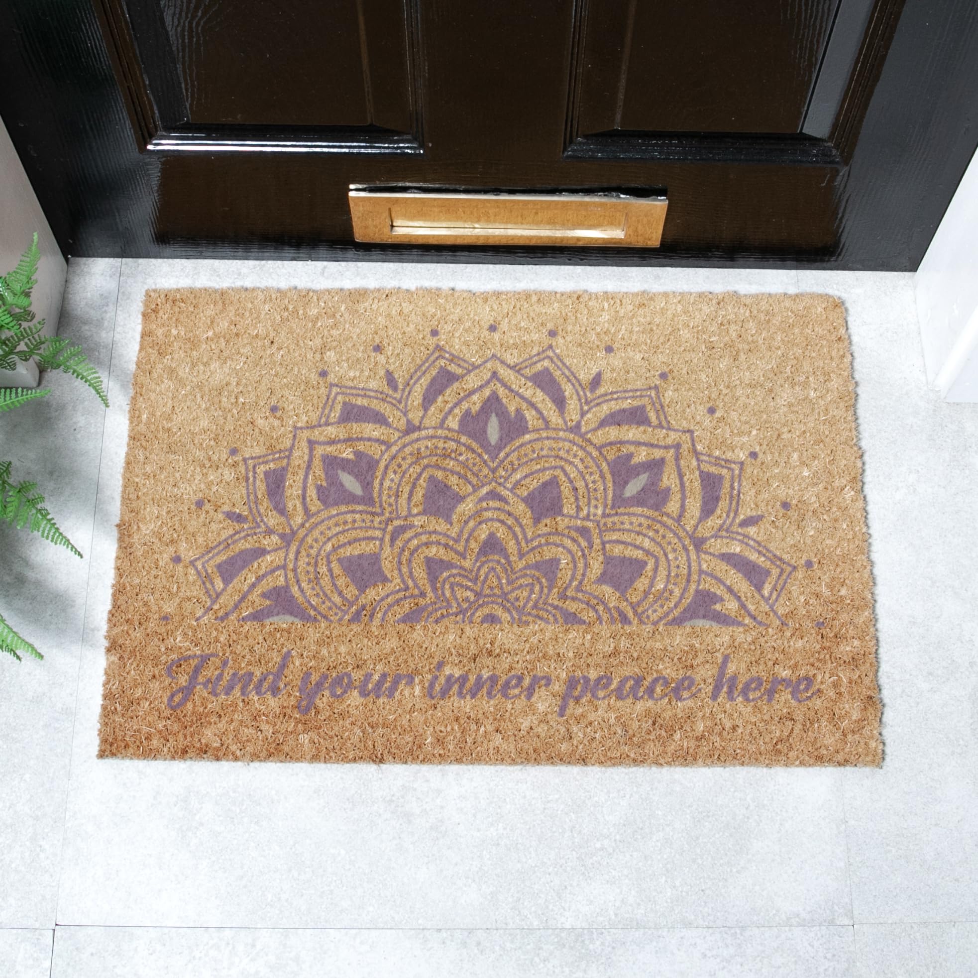 Artsy Mats - Inner Peace Doormat - Made from Tufted Coconut Fibre - Non-Slip Natural Rubber Backed Door Mats Indoor - Heavy Duty, Decorative Outdoor Mats (60x40cm) โ image 1
