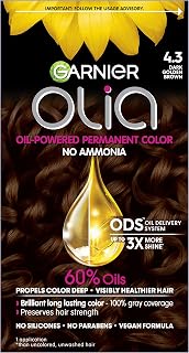 Hair Color Olia Ammonia-Free Brilliant Color Oil-Rich Permanent Hair Dye, 4.3 Dark Golden Brown, 1 Count (Packaging May Vary)