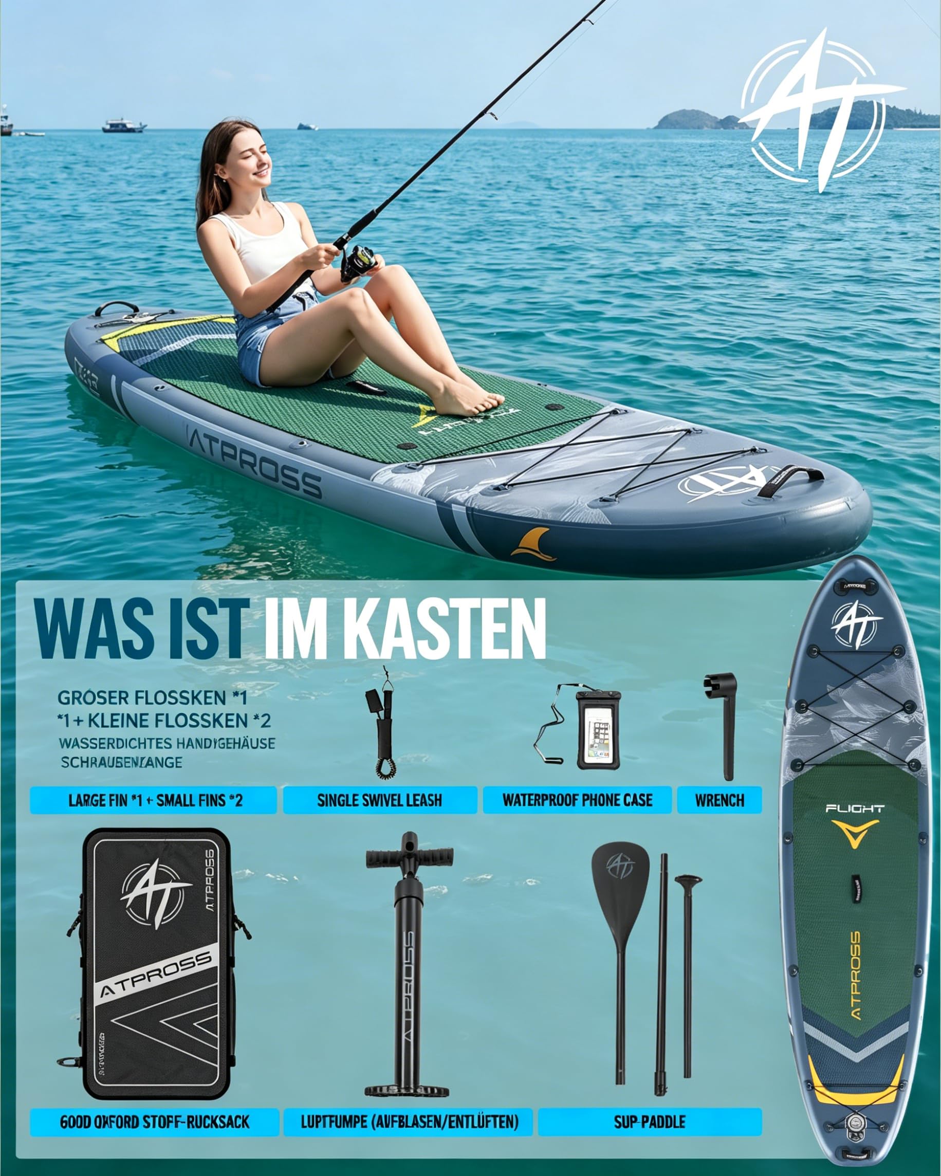 Stand Up Paddling Board mit Sitz & Zubehör Set, 320x84cm Extra Breit SUP Board für 2 Personen, 200kg Tragkraft, Rutschfestes Stand Up Paddle zum Surfen
