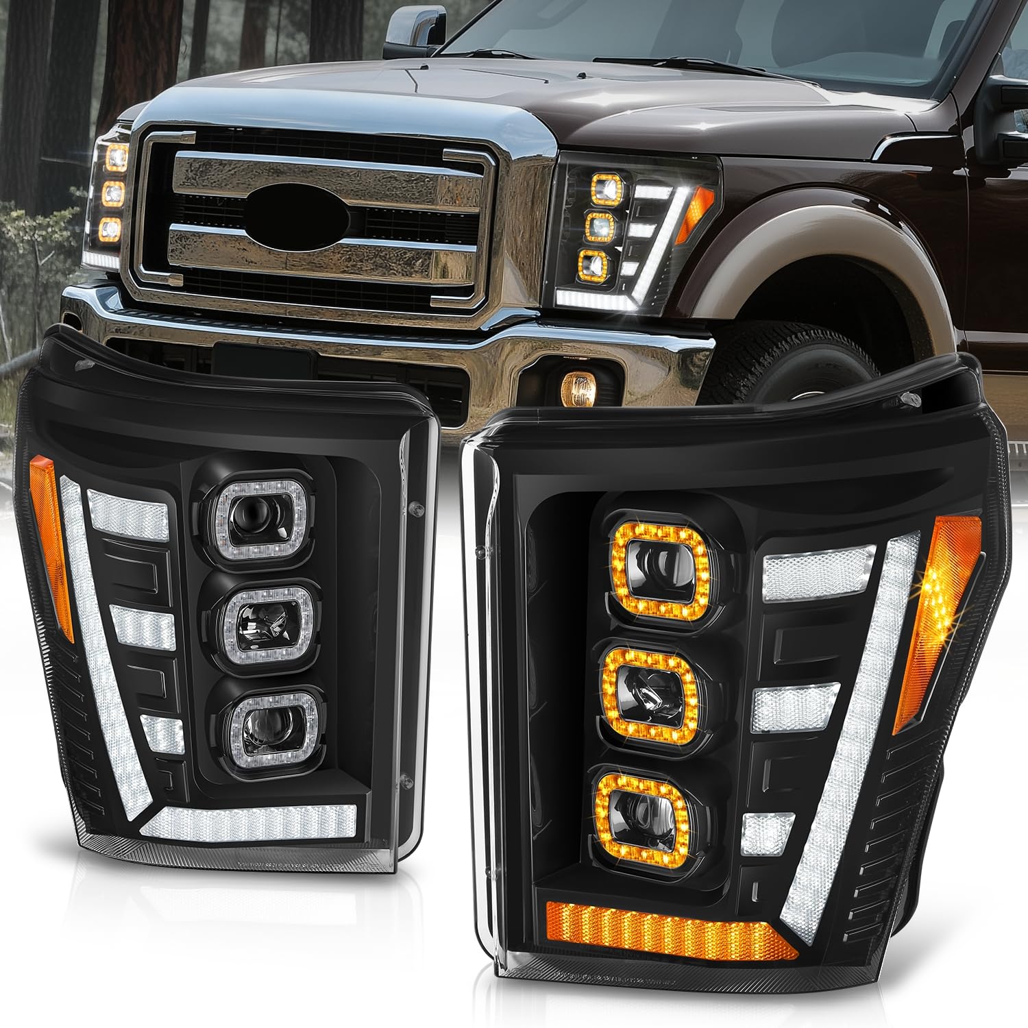 Auto Dynasty LED DRL Headlights Assembly
