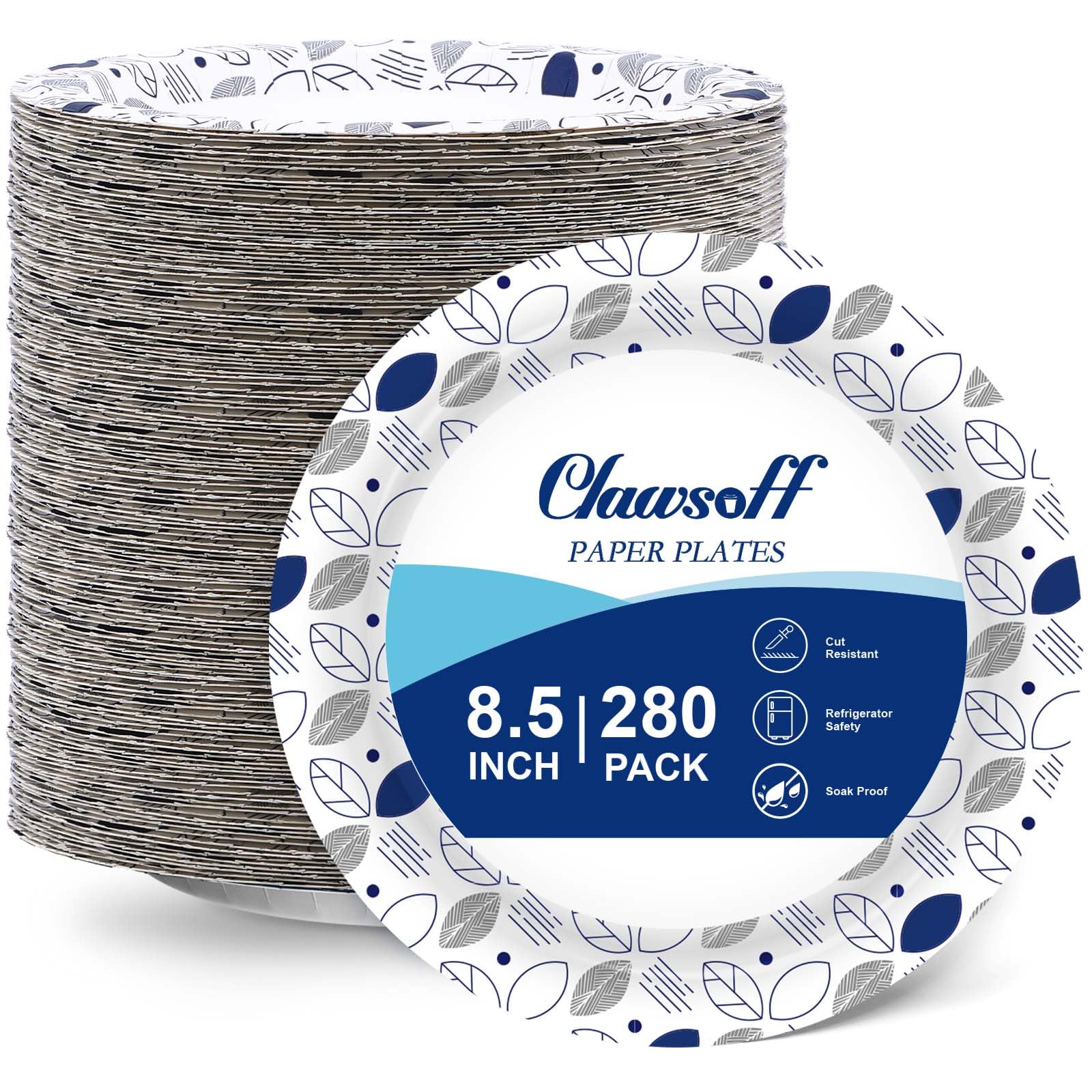 Blue Disposable Dinner Plates - 280 Pack -8