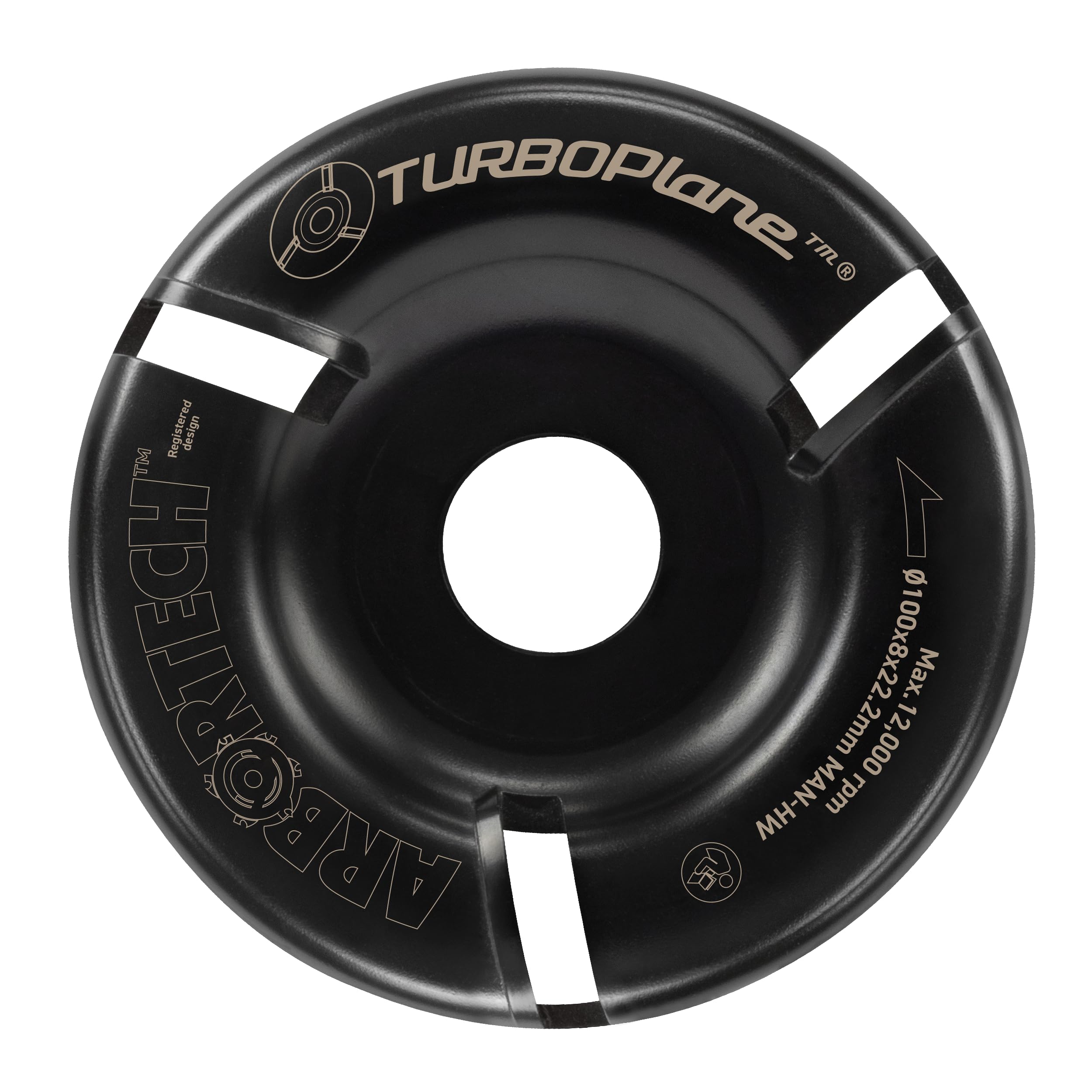 ARBORTECH TURBOPlane Blade 4Inch/100mm Carbide Woodworking Disc Angle Grinder Attachment | IND.FG.400.60