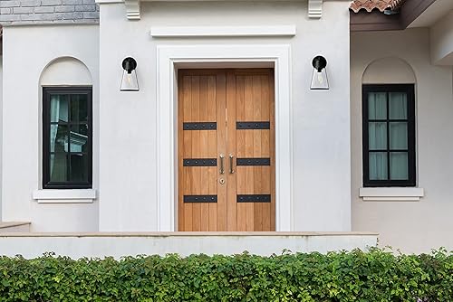 Miniatura 6 de Jaxon - Aplique de pared para exteriores de metal y vidrio sembrado, zinc envejecido