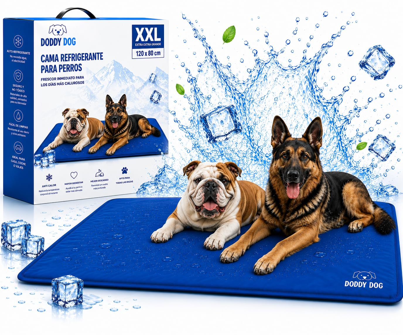 Cama Perro Verano 120x80 cm – Cama Refrescante Auto Refrigerante No Tóxica, Lavable, Antideslizante – Ideal para Verano, Interior y Exterior, Ideal para Perros, Gatos Verano Prevenir Calor del Suelo