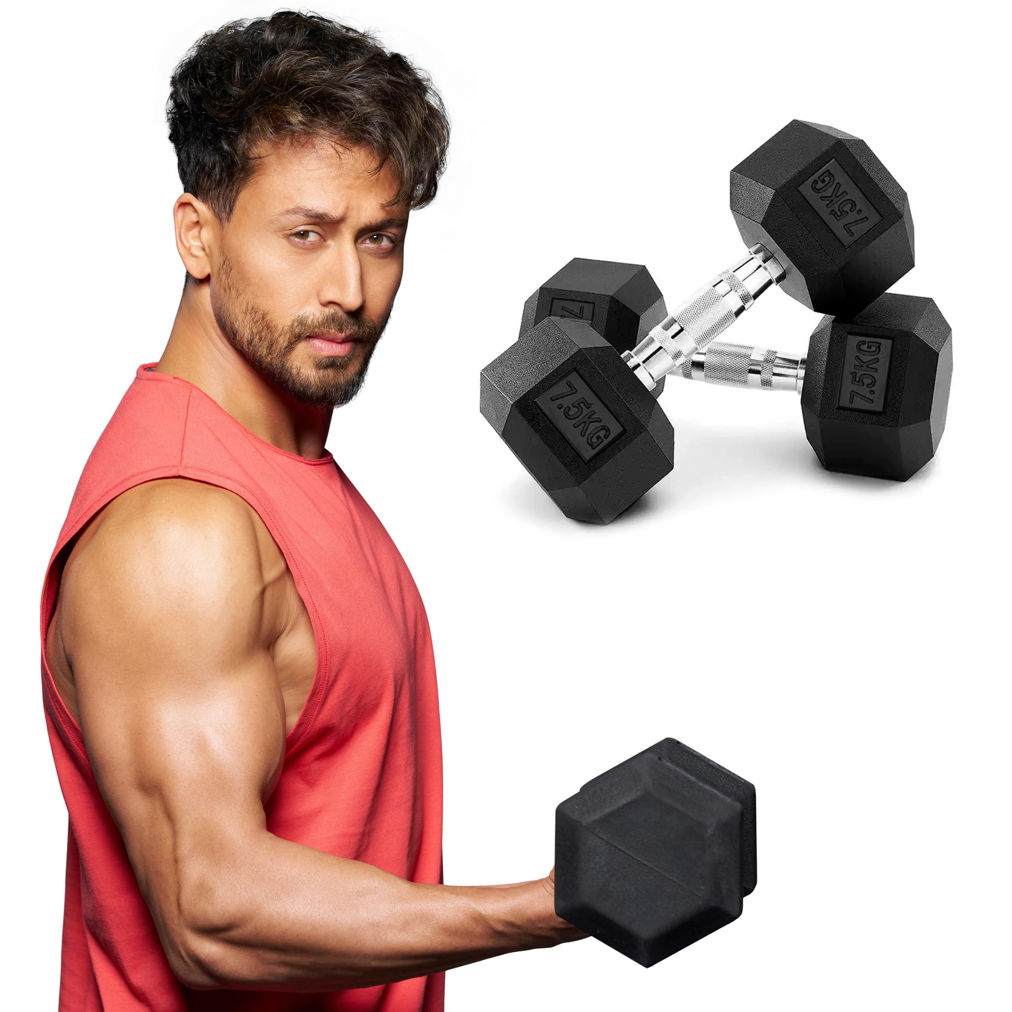 Slovic Dumbbells Set for Home Gym | 7.5 kg Dumbbells Set of 2 | Fitnes
