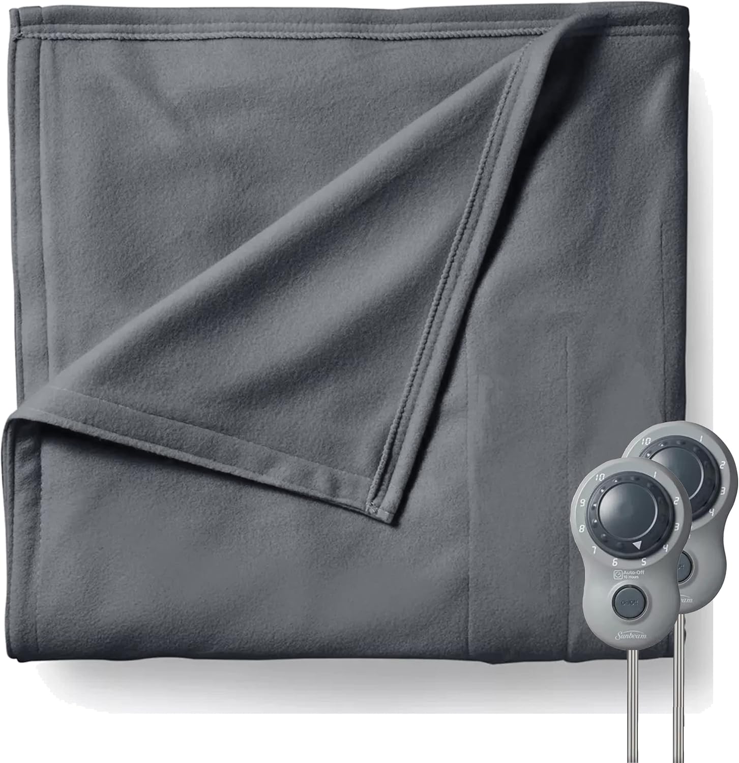 Sunbeam Queen Size Electric Fleece Heated Blanket in Slate with Dual Zone : Industrial & Scientific