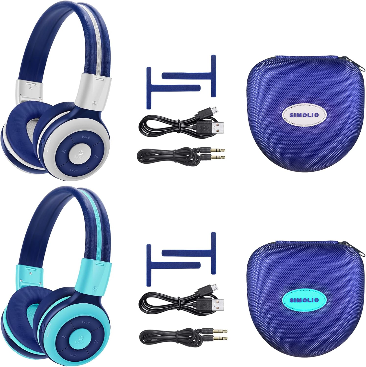 2 Pack of SIMOLIO Bluetooth Headphone for Teens, Kids