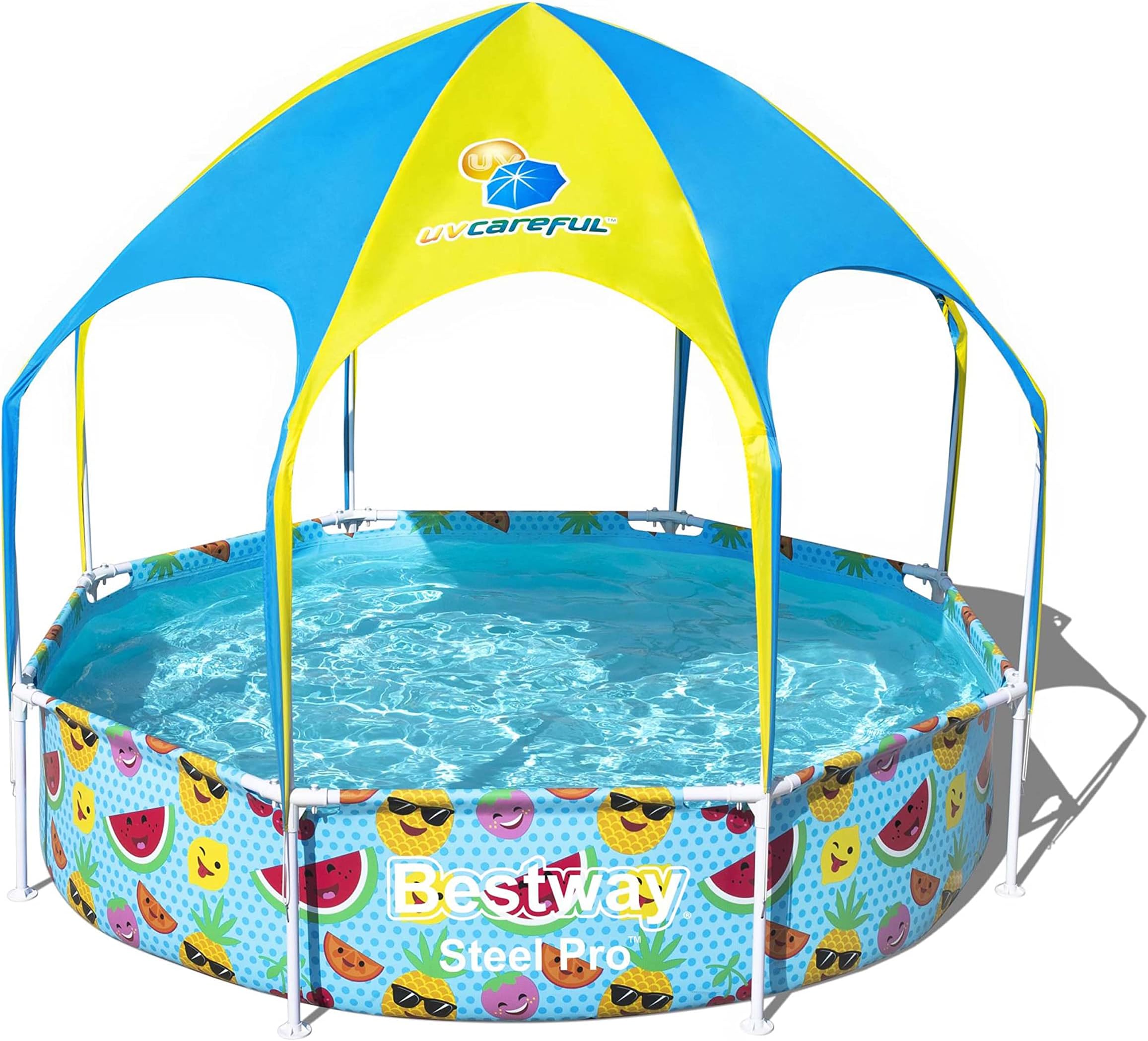 Bestway Steel Pro UV Careful Splash-in-Shade Round Above Ground Pool Set