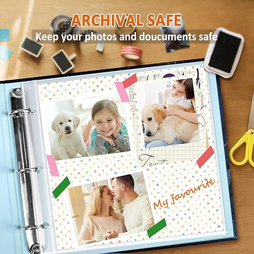 Miniatura 2 de Protectores de páginas de álbumes de recortes de 12 x 12 pulgadas, paquete de 50 unidades, pesados, carpeta de recortes y páginas de repuesto de