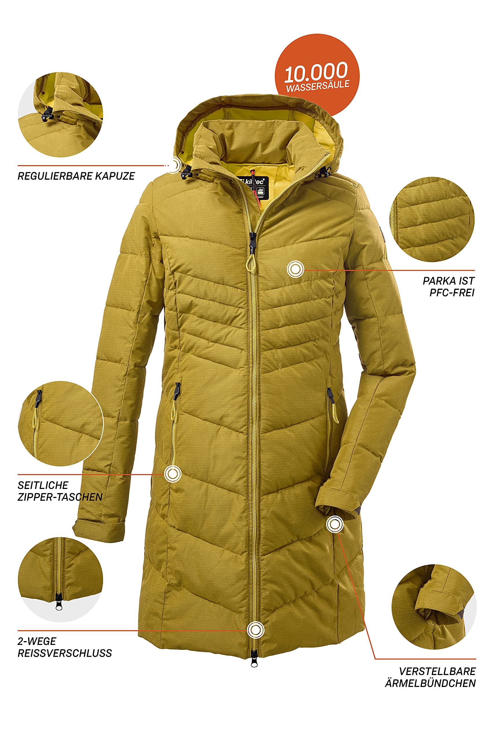 Killtec Pikowana parka z odpinanym kapturem Kobiety kow 150 wmn qltd prk