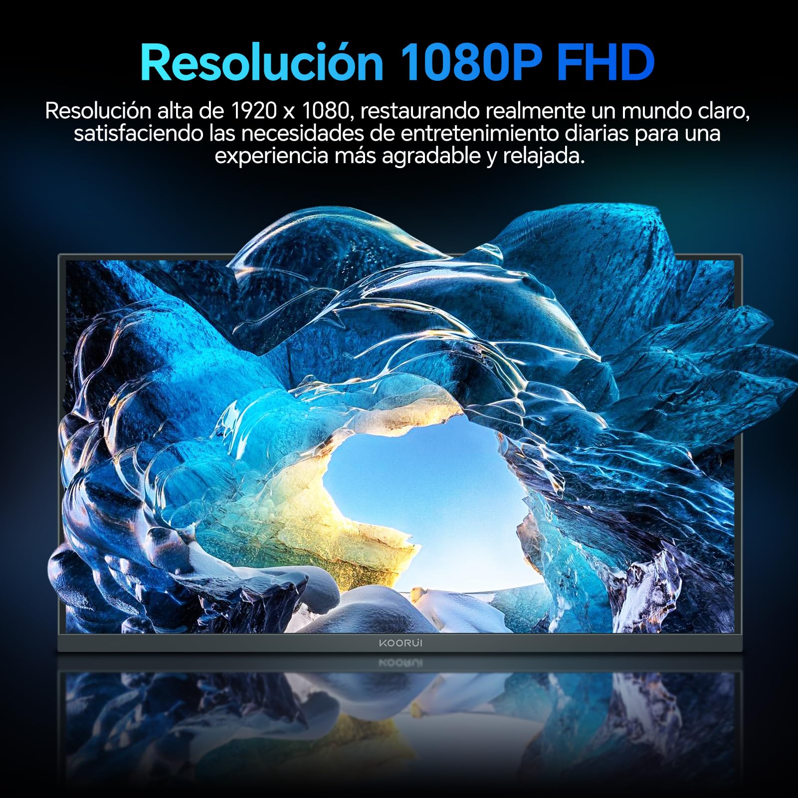 KOORUI Monitor 21.45 Pulgadas Full HD 1080p Pantalla PC Ultrafina 100Hz con Adaptive Sync, HDMI/VGA, Tecnología Eye Care, Diseño Slim para Oficina y Hogar, VESA 100x100mm