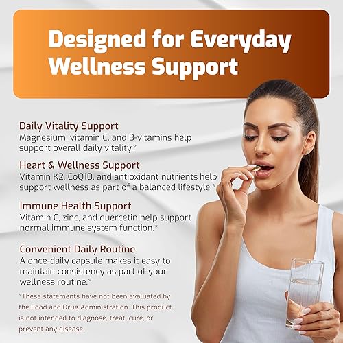 Miniatura 5 de VEGATOT Complejo orgánico de nattoquinasa  Fórmula 10 en 1 vitamina D3, niacina, vitamina K2, zinc, CoQ10, quercetina  Fabricado en los Estados