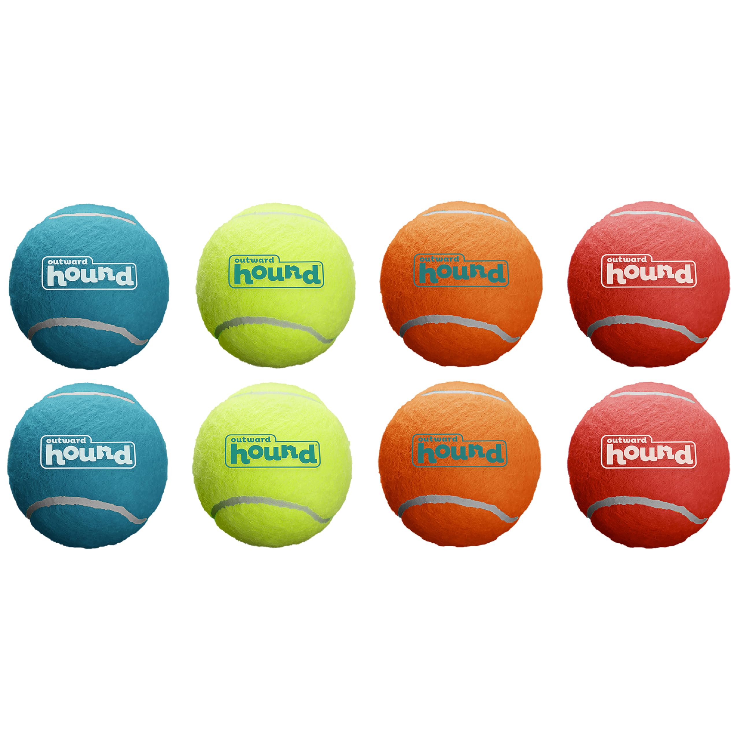 Outward Hound Squeaker Ballz – Squeaky Tennis Balls for Dogs Under 25 lbs, Interactive Dog Toy for Fetch & Training, Small (2"), 8‑Pack
