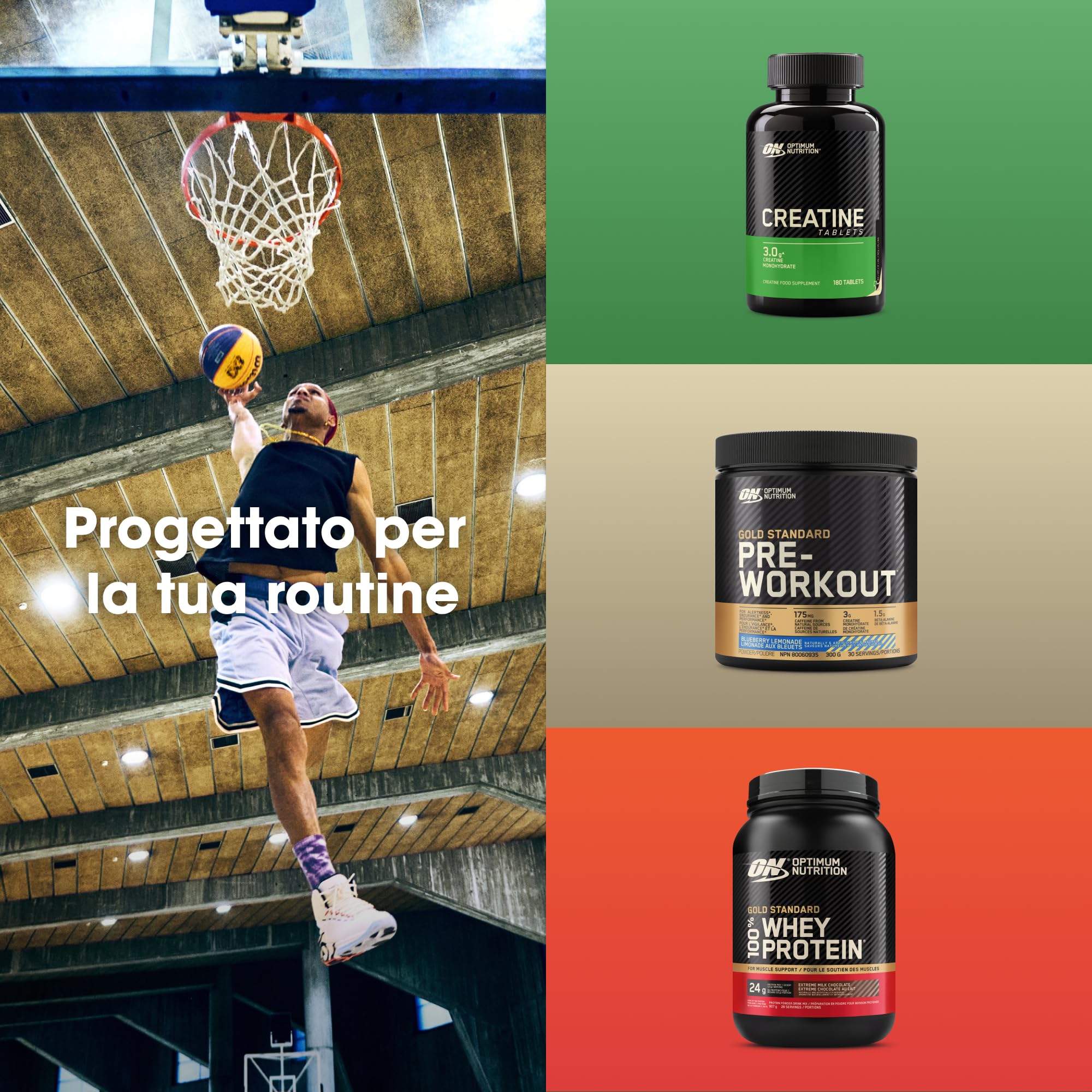 Optimum Nutrition Creatine Tablets – 3 g di Creatina Monoidrato per Porzione per Supportare le Prestazioni Durante l’Allenamento ad Alta Intensità – 60 Porzioni (180 Compresse)