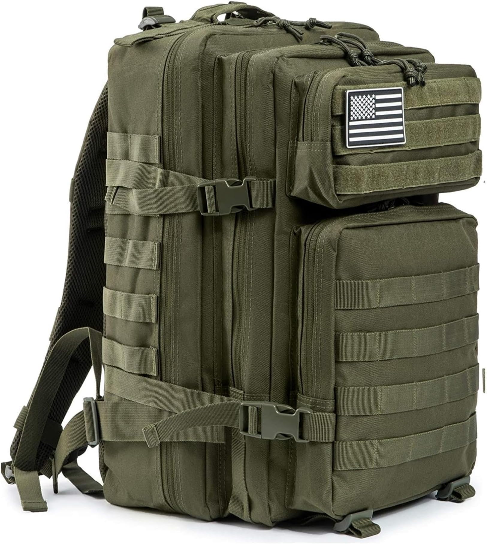 CianaLarge Military Tactical Backpack Bug Out Bag Rucksack for Men Large Capacity Rucksacks Army Outdoor Assault Pack Go Bag for Hunting (Army Green)