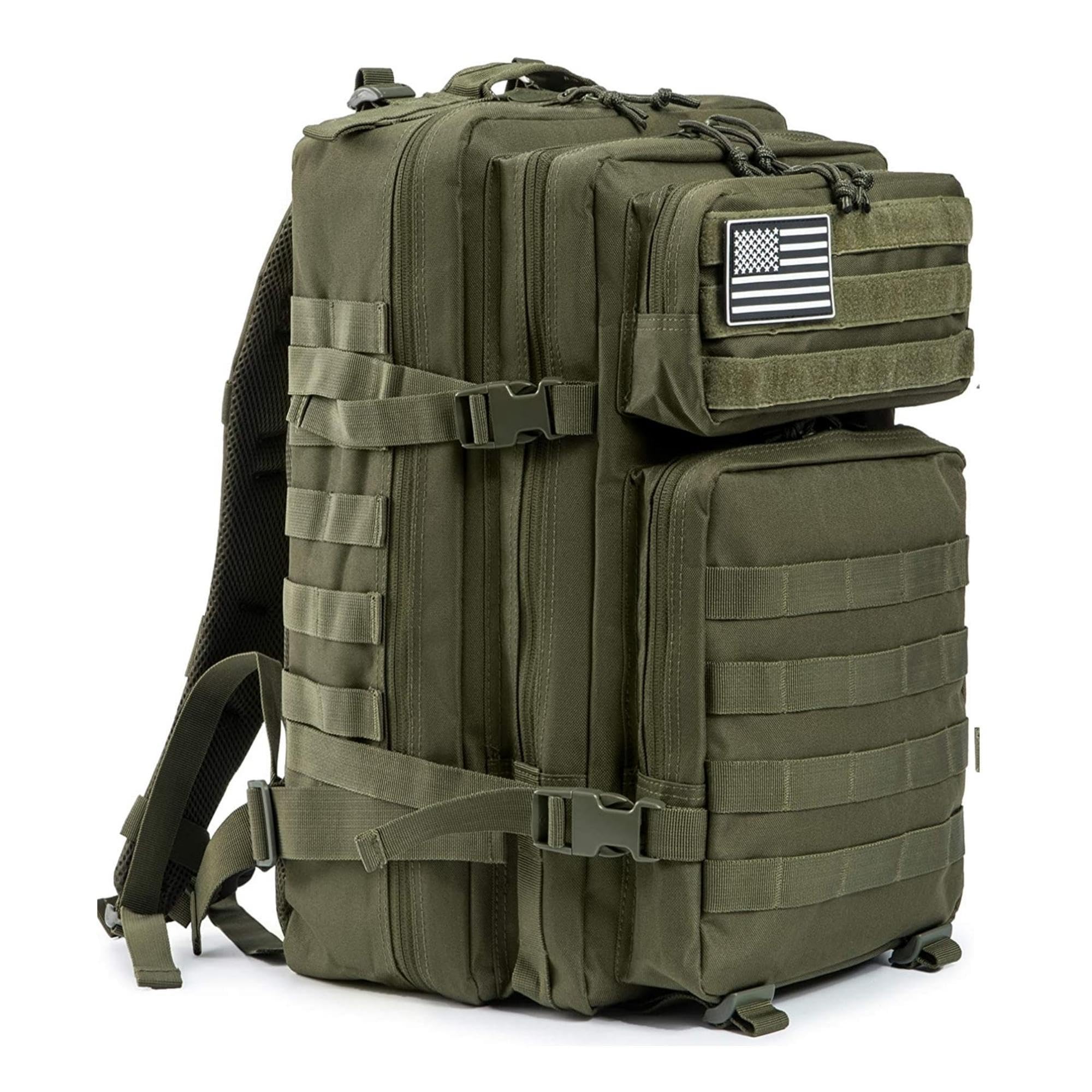CianaLarge Military Tactical Backpack Bug Out Bag Rucksack for Men Large Capacity Rucksacks Army Outdoor Assault Pack Go Bag for Hunting (Army Green)