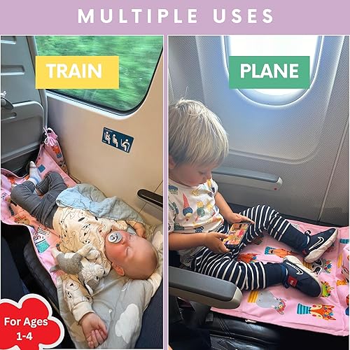 Miniatura 3 de Extensor de asiento de avión para niños, patrón divertido y fácil instalación, cama de avión para niños pequeños y extensor de asiento de avión para