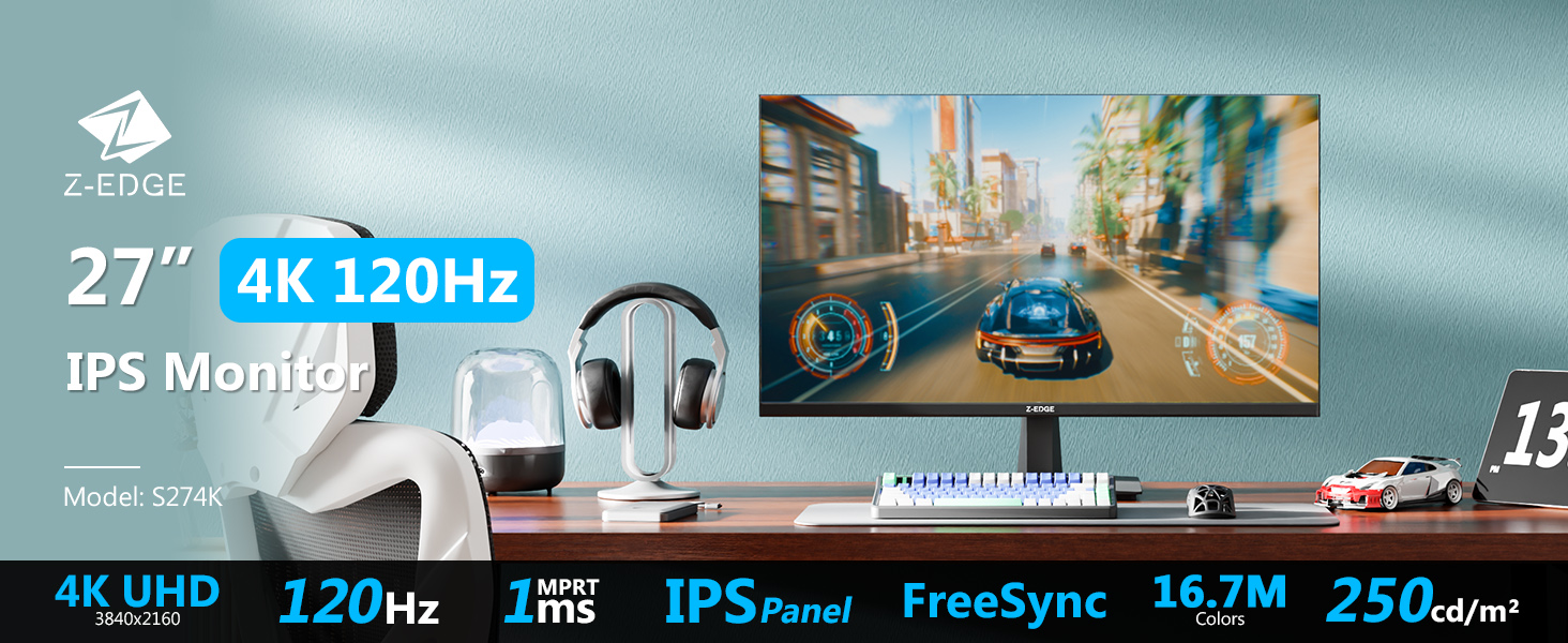 Amazon.com: Z-Edge 27-inch 4K Gaming Monitor, 120Hz UHD 3840x2160