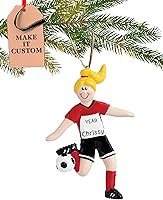 Vista 1 de Adorno de fútbol personalizado 2025 Personalización gratuita las 24 horas Adornos de Navidad deportivos grabados con láser para árbol Recuerdo