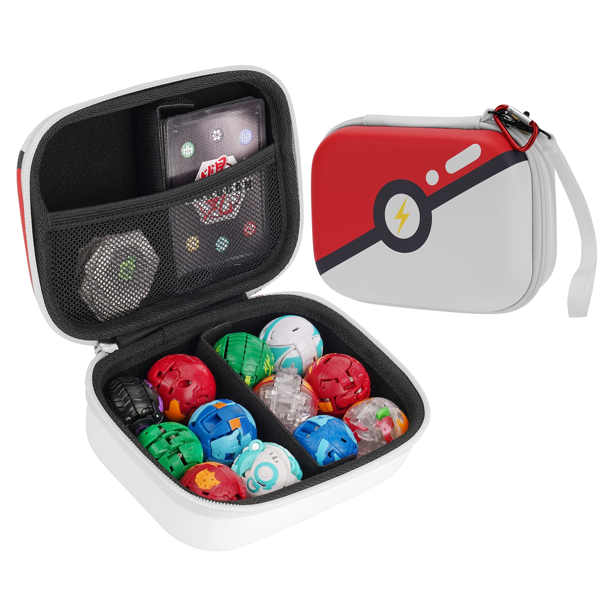 MADCAT Organizer Case Compatible with Bakugan Battle Planet, BakuCores, Armored Alliance, Geogan Rising, Toy Organizer Storage Container Holder (red-12)