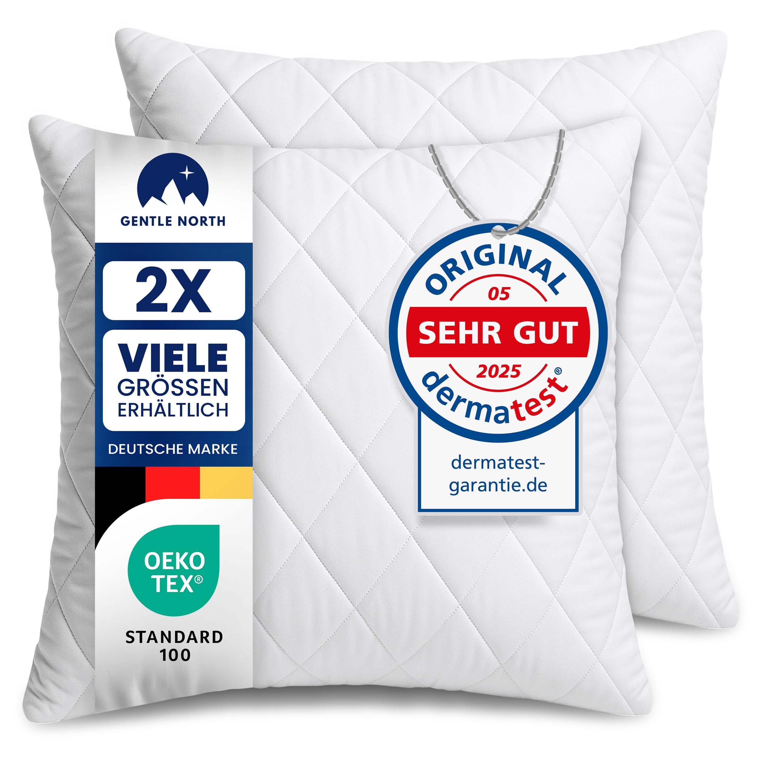 2er Set Kissenbezüge 45x45cm - Vintage Fisch Angeln Muster Braun Grün