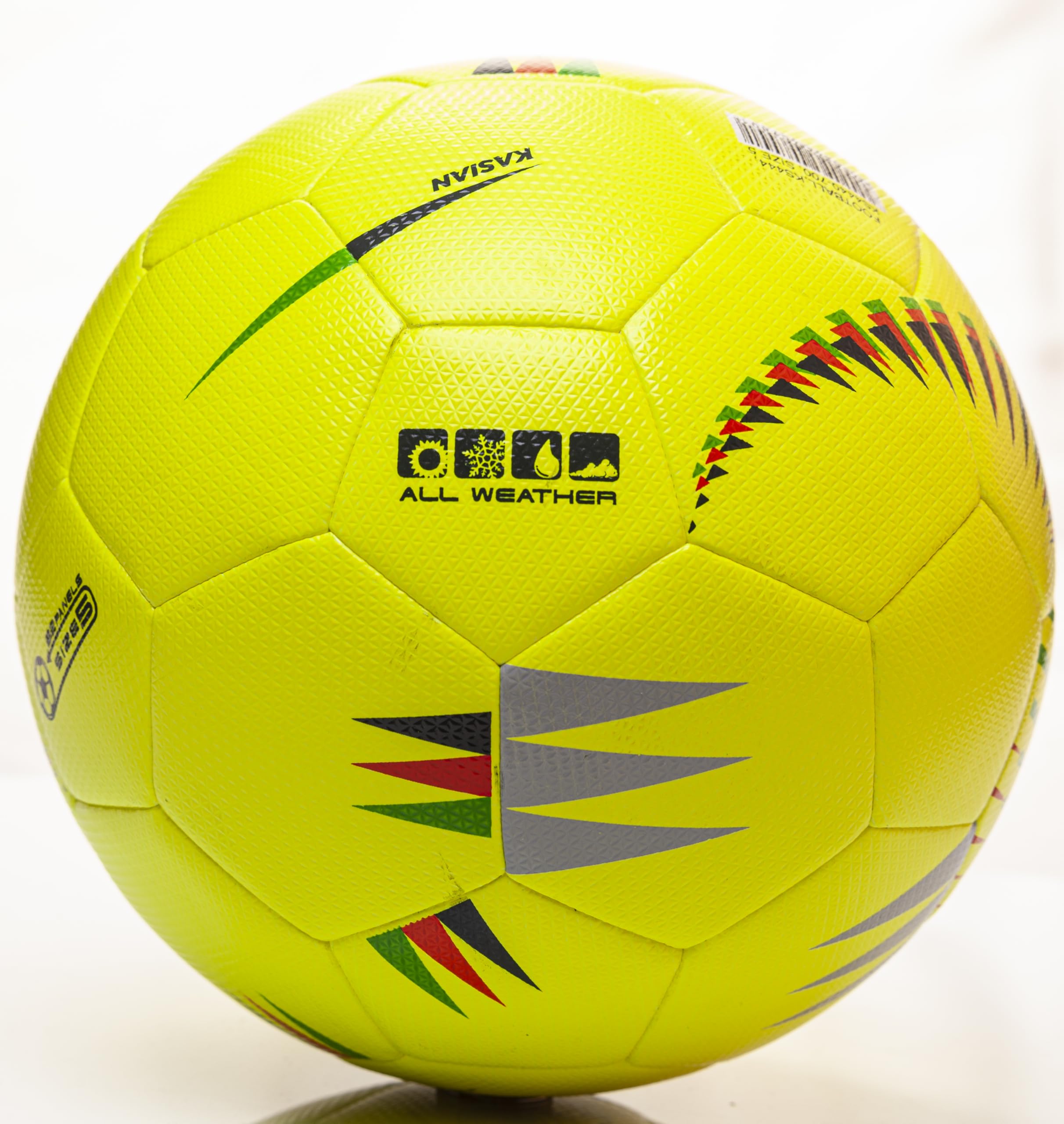 KASIAN Balón Fútbol Pro KS444, Control y Resistencia con Tecnología Hypercell, TPU de Alto Rendimiento, Amarillo