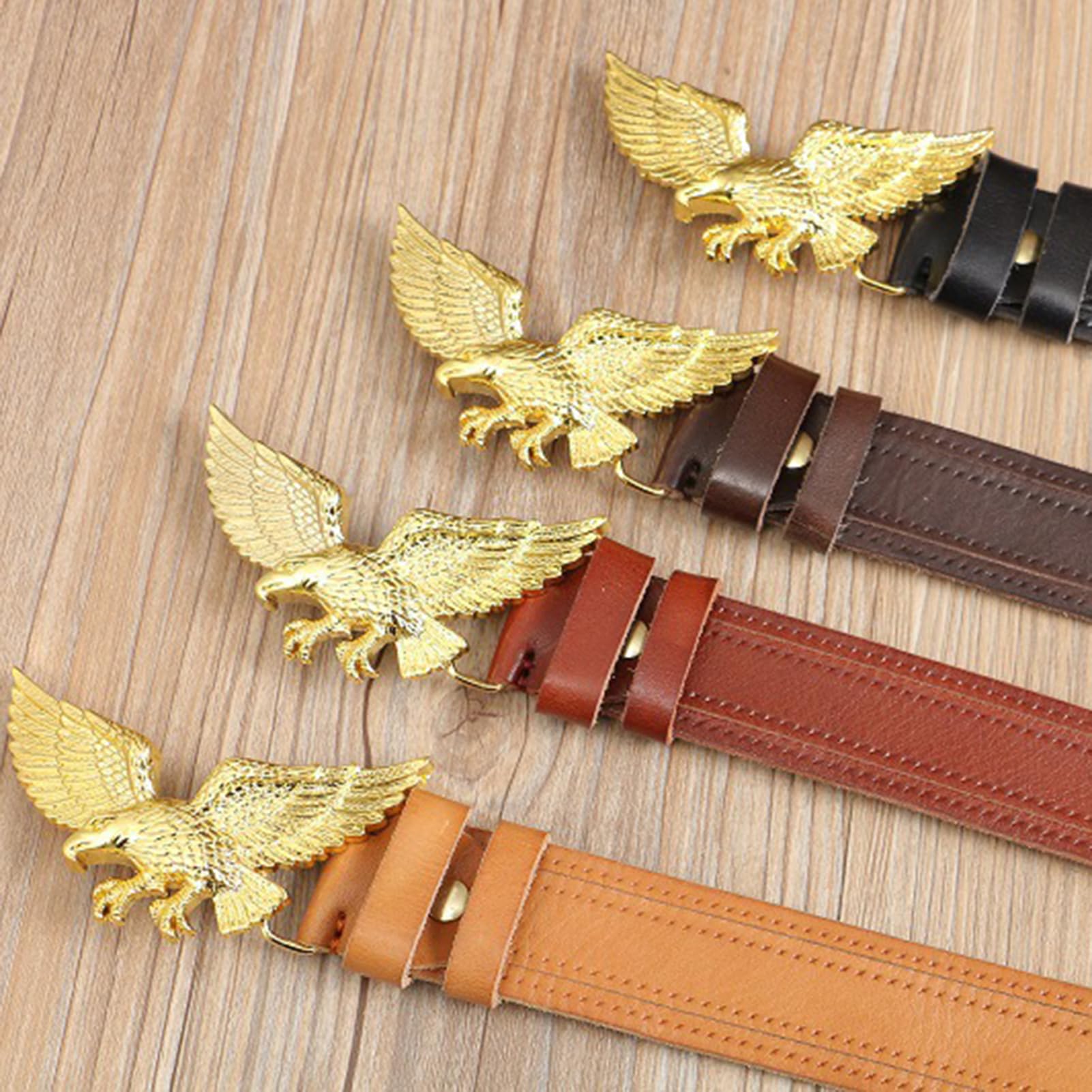 Cintura Da Uomo E Donna In Pelle Con Fibbia Western Incisa Aquila Volante - Cowboy, Cowgirl Country