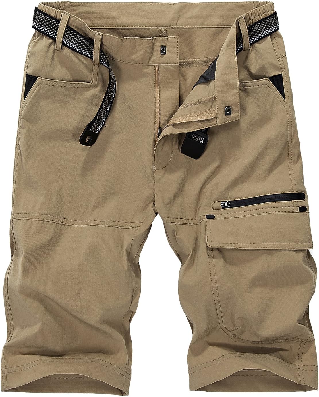 Vcansion Men's Outdoor Hiking Shorts Quick Dry Travel Cargo Shorts Tactical Golf Fishing Shorts with Zipper Pockets
